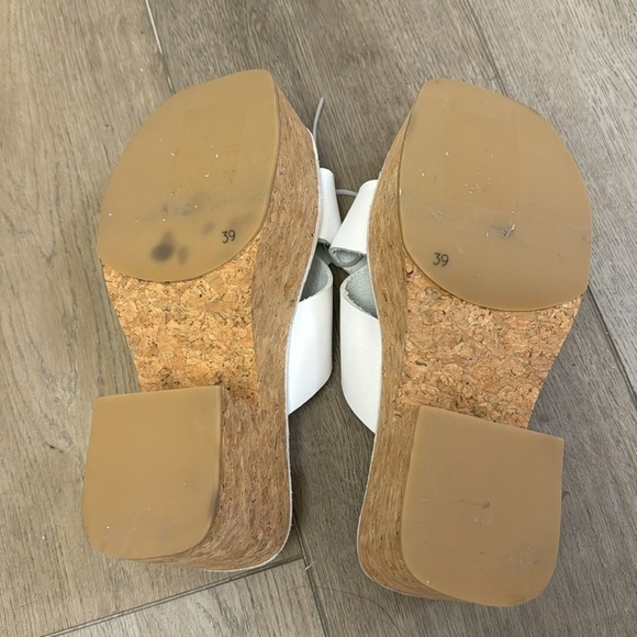 NEW! Jeffrey Campbell Itzelia White Cork Block Heel Platform Slide Sandal - 39 - Picture 10 of 11